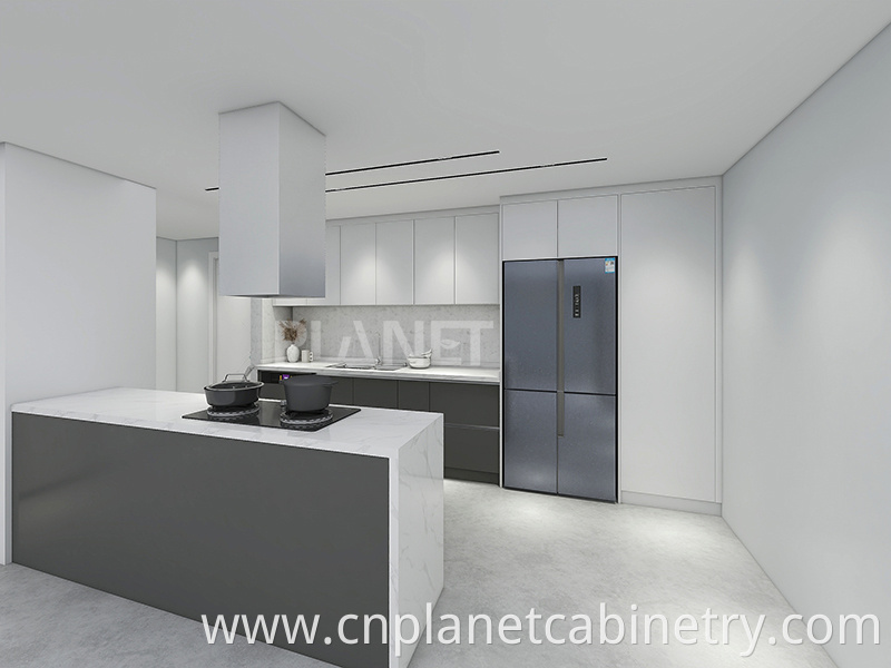 High gloss melamine kitchen cabinet